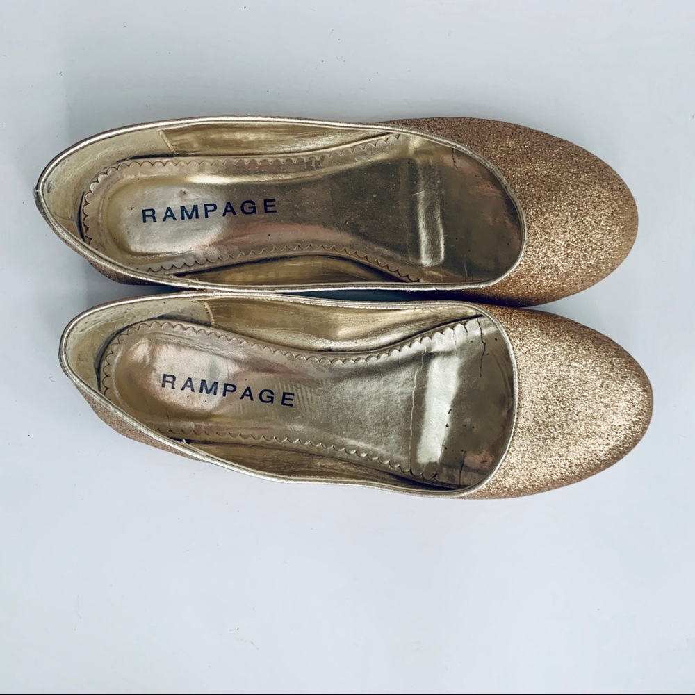 Rampage Gold Sparkly Flats